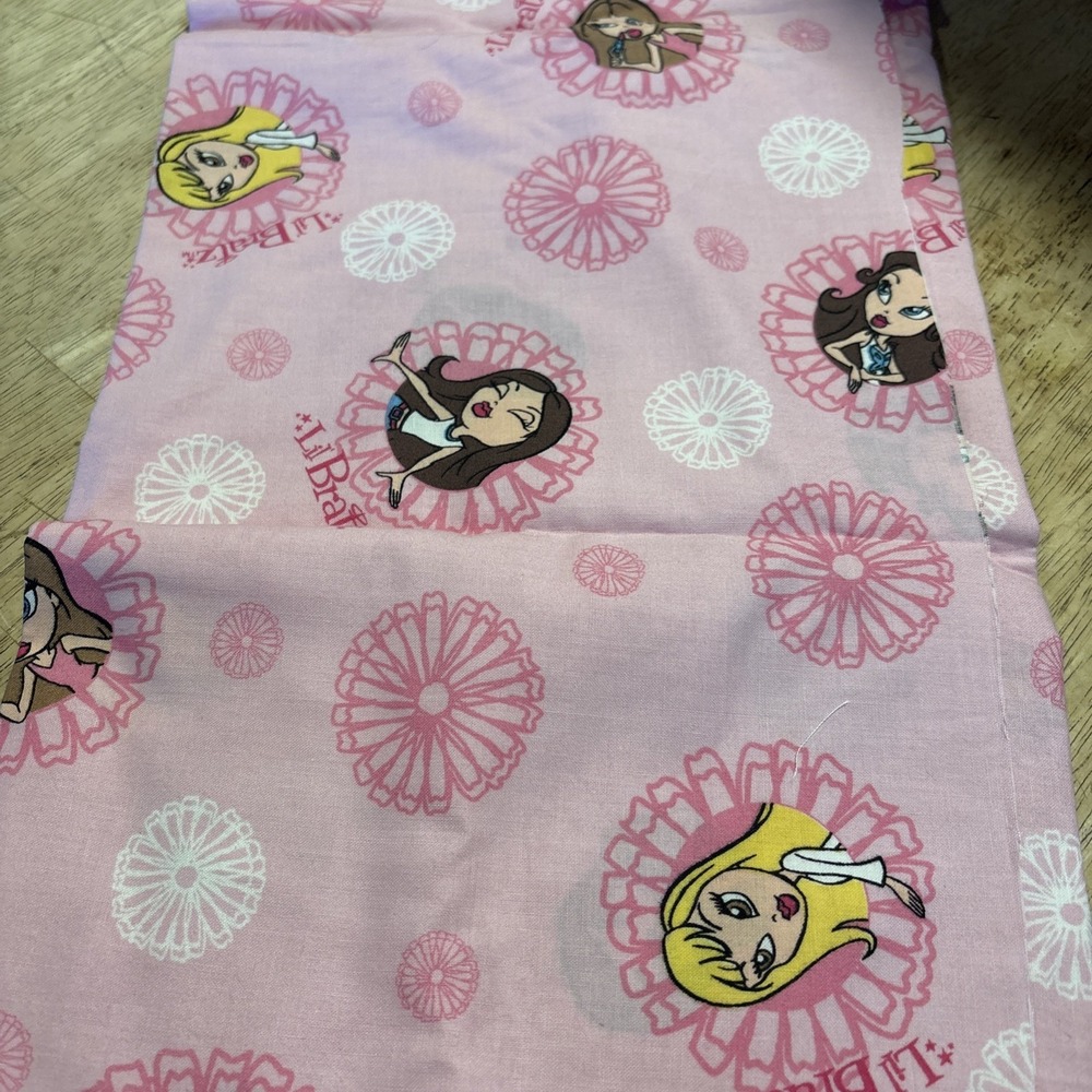 Lil Bratz Fabric Print Dolls Pink Springs Industries 2004 MGA 1/2 yd x 44 VTG